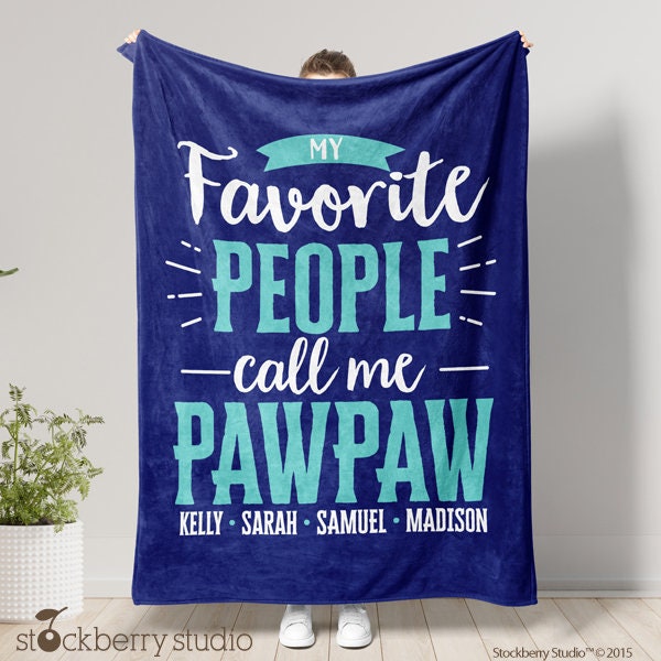 Papa blanket with grandkids names hotsell