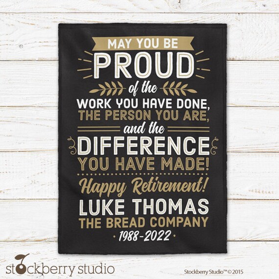 Retirement Blanket Personalized Retirement Gift Ideas Farewell Gift Him