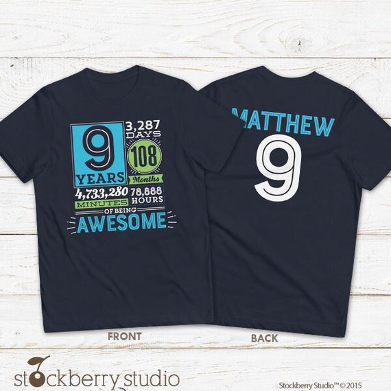 9th Birthday Shirt Gift Boy Age 9 Nine Year Old Boys Son 9th Birthday Shirt Gift Boy Age 9 Nine Year Old Boys Son