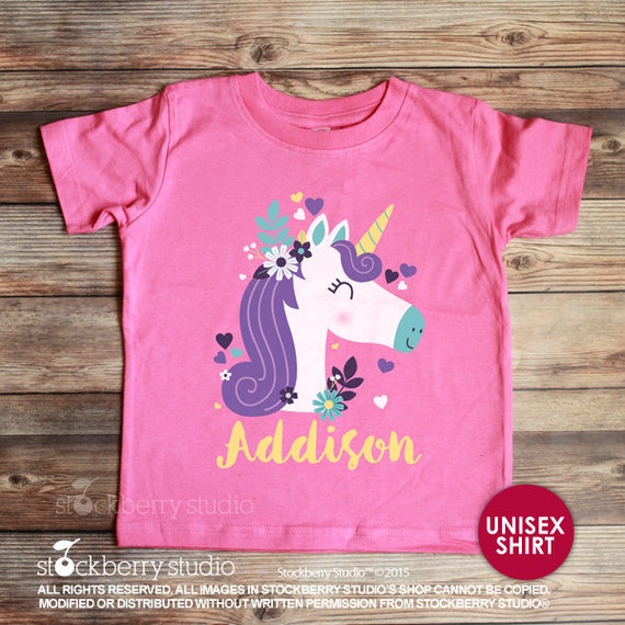 Unicorn Kids Shirt Girls Unicorn Shirt Personalized Unicorn Shirt Name  Unicorn Birthday Shirt Magical Unicorn Tshirt Be a Unicorn Tee 