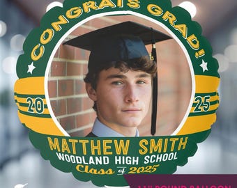 Graduation Photo Balloon Personalized High School College Graduate Balloon Decor Photo Props Grad Party Supplies Decorations Class of 2025