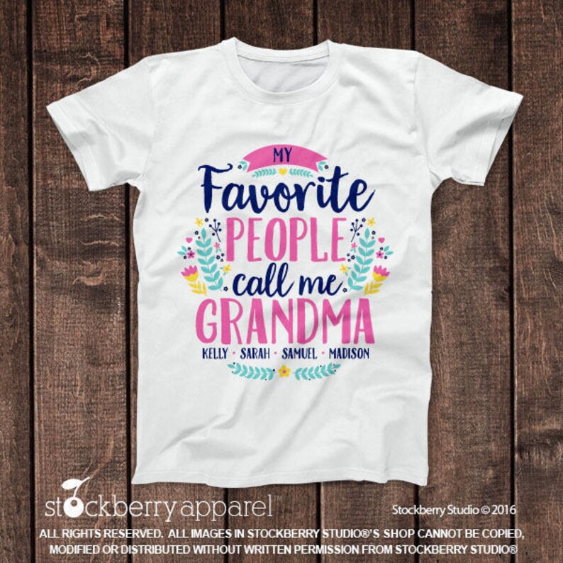My Favorite People Call Me Mimi Shirt día de la madre de la hija Mimi Birthday Gift Shirt with Grandkids Names mothers day from son Pic #4 Grandma