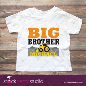 Construction Big Brother Shirt Big Brother Announcement Shirt Big Brother to be Shirt I'm Going to be a Big Brother Shirt Big Bro Tshirt Pic 2: Big Brother