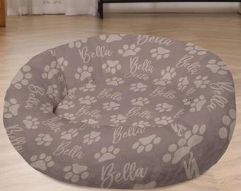 Dog Bed Personalized Name Cat Bedding Initials Pet Pillow Cat Bed Monogrammed Dog Donut Bed