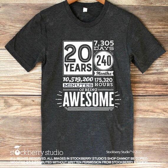 20 YEARS OF BEING AWESOME, 20th Birthday Gifts For Women And Men