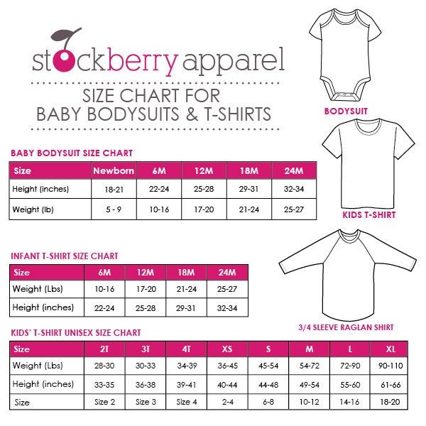 Raglan Shirt Size Chart