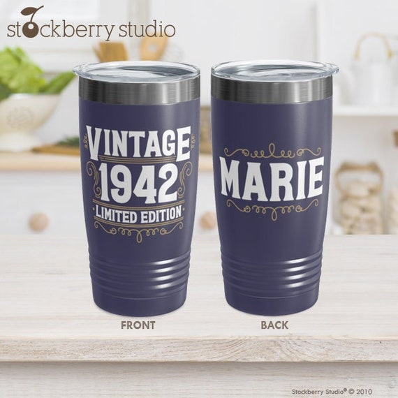Vintage 1942 Tumbler Coffee Cup 80th Birthday Gifts for Women Men Birthday Party Gift Ideas Her Him Mom Dad Aunt Mother Grandma Women Men Il_570xn