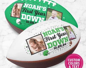 Football First Birthday Personalized Baby Name Ball Toddler Birthday Gift Sports Party Fan Football Present One Year 1st Birthday Decor