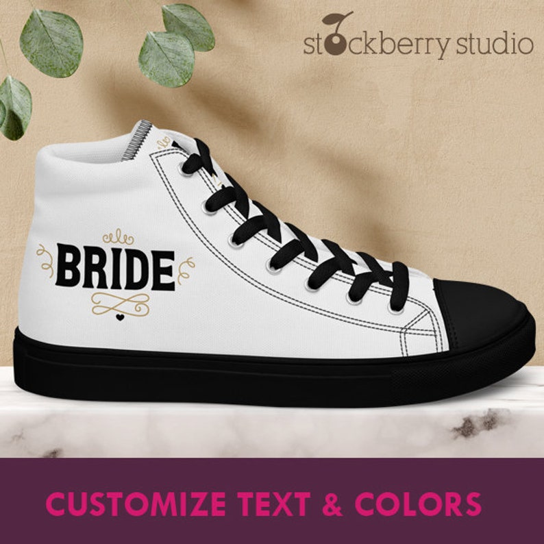 Groom High Top Sneakers Personalized Groom Shoes Husband Groom Wedding Shoes for Groom Sneaker Matching Couple Shoes Custom immagine 6
