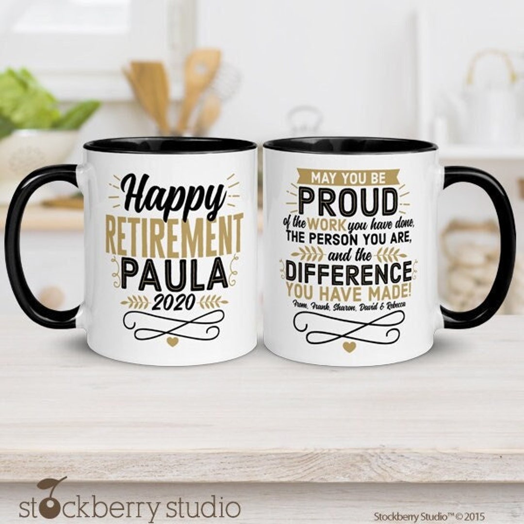 Happy Retirement Coffee Mug Woman Teacher Retired Boss Retirement Cup