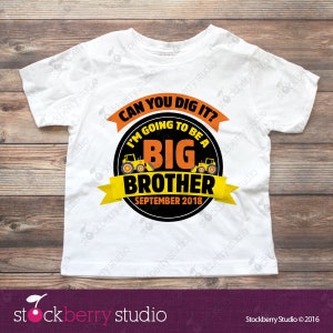 Construction Big Brother Shirt Big Brother Announcement Shirt Big Brother to be Shirt I'm Going to be a Big Brother Shirt Big Bro Tshirt Pic 5: Big Brother