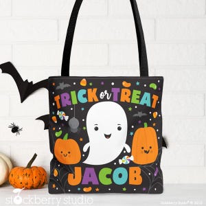 Halloween-Einkaufstasche Personalisierte Kinder Süßes oder Saures Tasche Geist Halloween Candy Bag Kürbis Halloween-Süßigkeitensack Halloween-Leckerei-Einkaufstasche