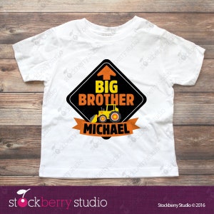 Construction Big Brother Shirt Big Brother Announcement Shirt Big Brother to be Shirt I'm Going to be a Big Brother Shirt Big Bro Tshirt Pic 4: Big Brother