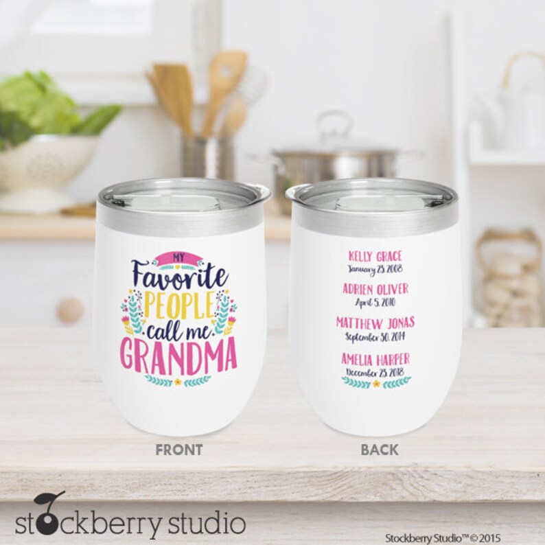 Grandma Tumbler Cup Personalized Grandma Gift With Grandkids Etsy