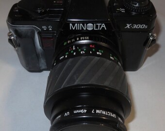 Minolta x300s 35MM SLR Film Camera w/ Promaster MC Macro 45-70mm 1:3.5-4.8 (**Free Shipping in USA & Canada**)(Or Best Offer)