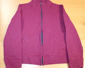 Chaqueta FILA F-Box con cremallera completa, estilo vintage de los años 80 y 90, para mujer, color burdeos, mezcla de algodón.