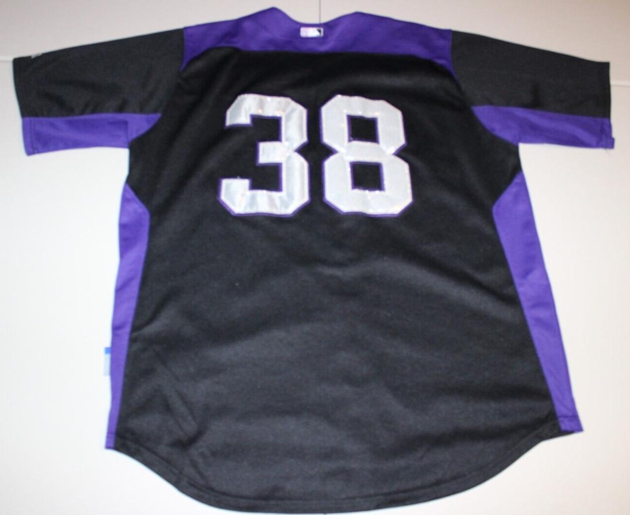 Maillot Vintage Colorado Rockies Années 90 - Violet, Taille 2XL Homme, Occasion, Marque Majestic