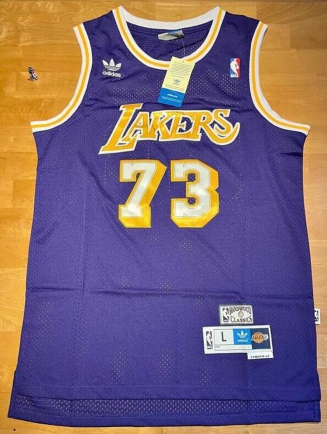 adidas Lakers RODMAN 73 ユニフォーム NBA Los Angeles Lakers Dennis Rodman #73 Jersey Large Hardwood
