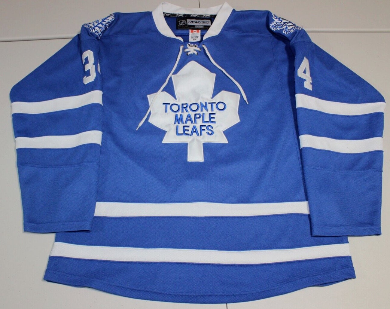 NHL Hockey Toronto Maple Leafs James Reimer 34 Sewn Jersey Sz 54 Reebok Blue Etsy UK