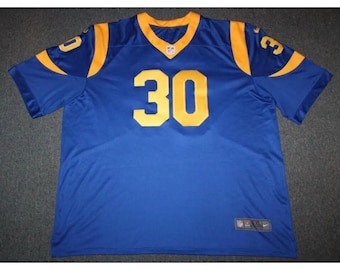 Camiseta de fútbol americano de la NFL, Los Angeles Rams, Todd Gurley #30, cosida, talla 3XL, Nike, azul
