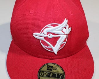 MLB Toronto Blue Jays New Era rood-wit logo 59FIFTY getailleerde hoed 7 1/4