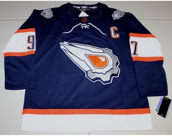 NHL Edmonton Oilers Connor McDavid #97 Reverse Retro Sewn Jersey Sz: 52 Large Blue NWT
