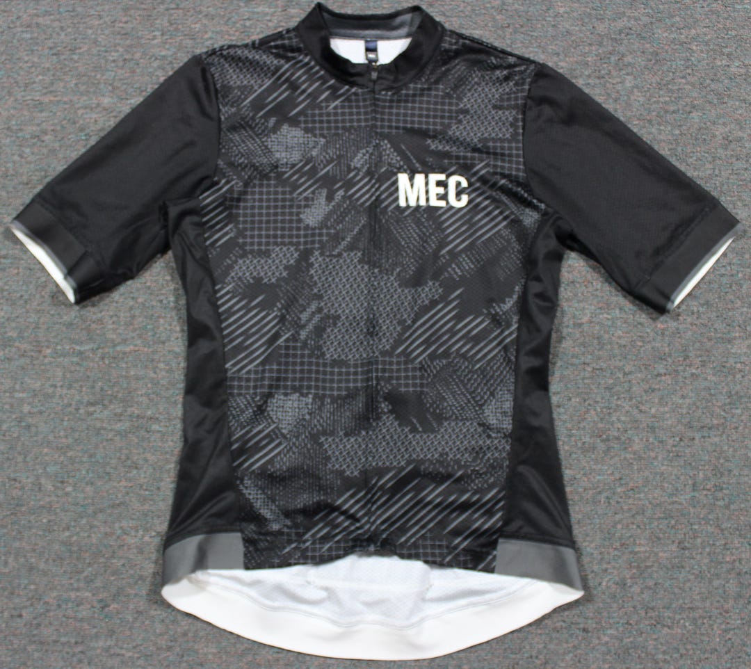 MEC Mountain Equipment CO-OP Cycling Full Zip Jersey Womens Medium Black  Gray