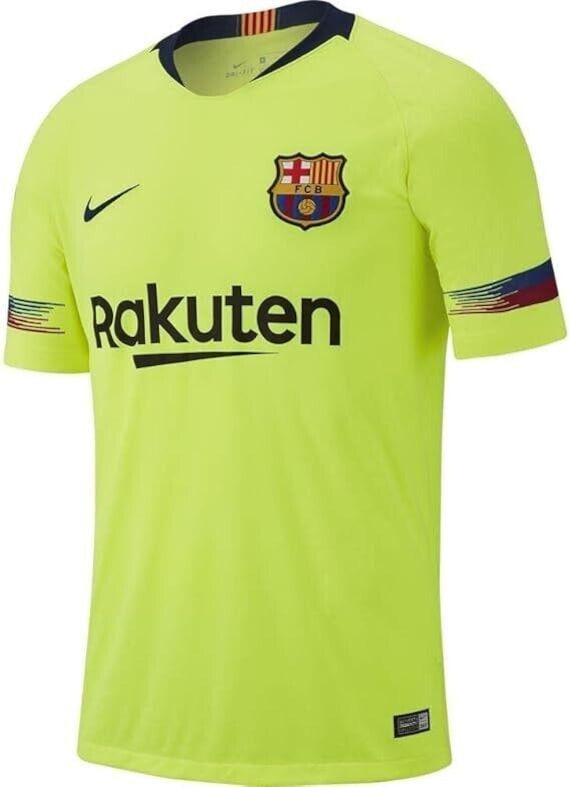 FC Barcelona Nike ホームシャツ ネオンイエロー 2018-2019 Barcelona Football Club Away Jersey Shirt Small Soccer