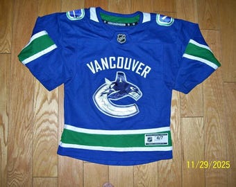 Camiseta de hockey sobre hielo de los Vancouver Canucks de Brock Boeser, talla infantil 4/7.