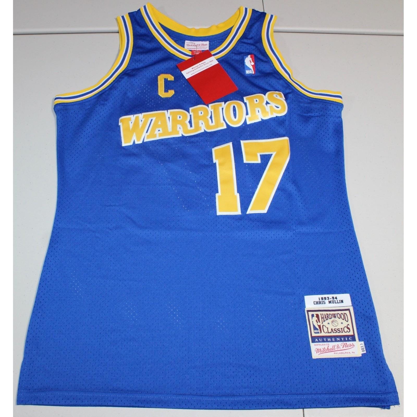 1993-94 Golden State Warriors Chris Mullin Sewn #17 Jersey Large