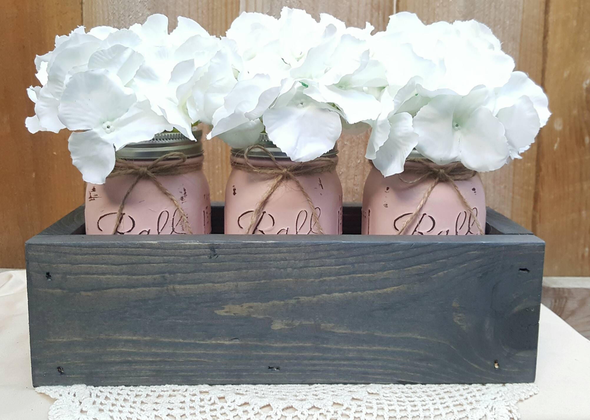 Mason jar box mason jars rustic decor mason jar Etsy