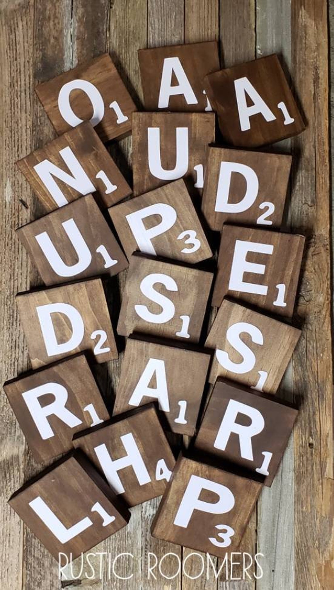 Large Scrabble Tiles Wooden Scrabble Wall Art Large Scrabble Etsy
