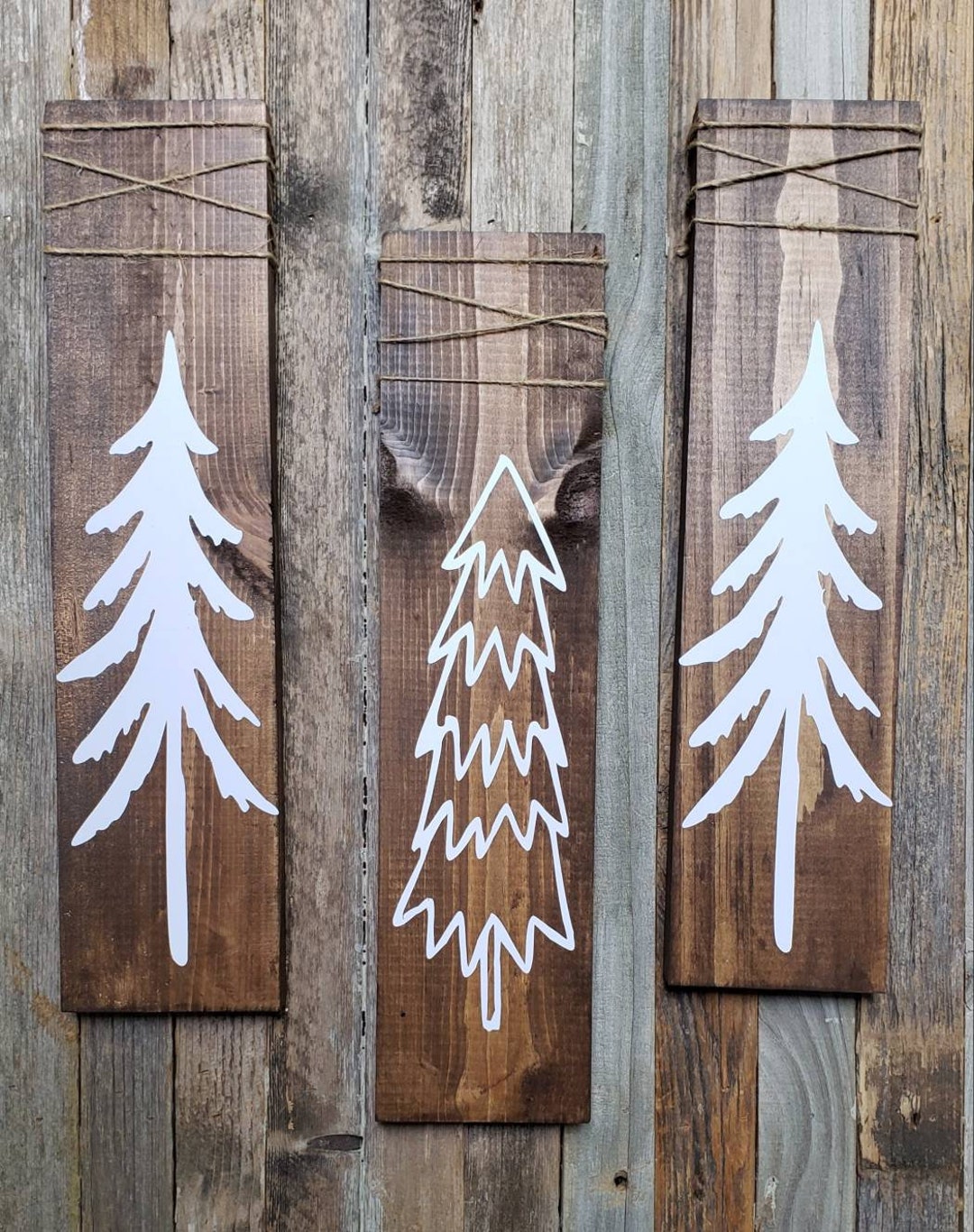 Rustic Tree Signs Tree Signs Rustic Wall Decor Set of - Etsy
