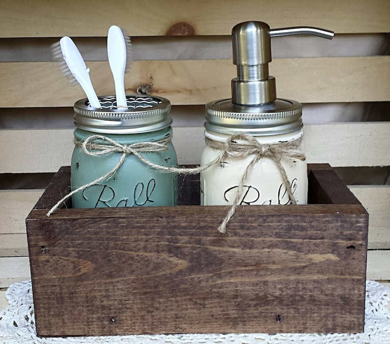 Mason jar box sink set mason jars rustic decor mason jar Etsy