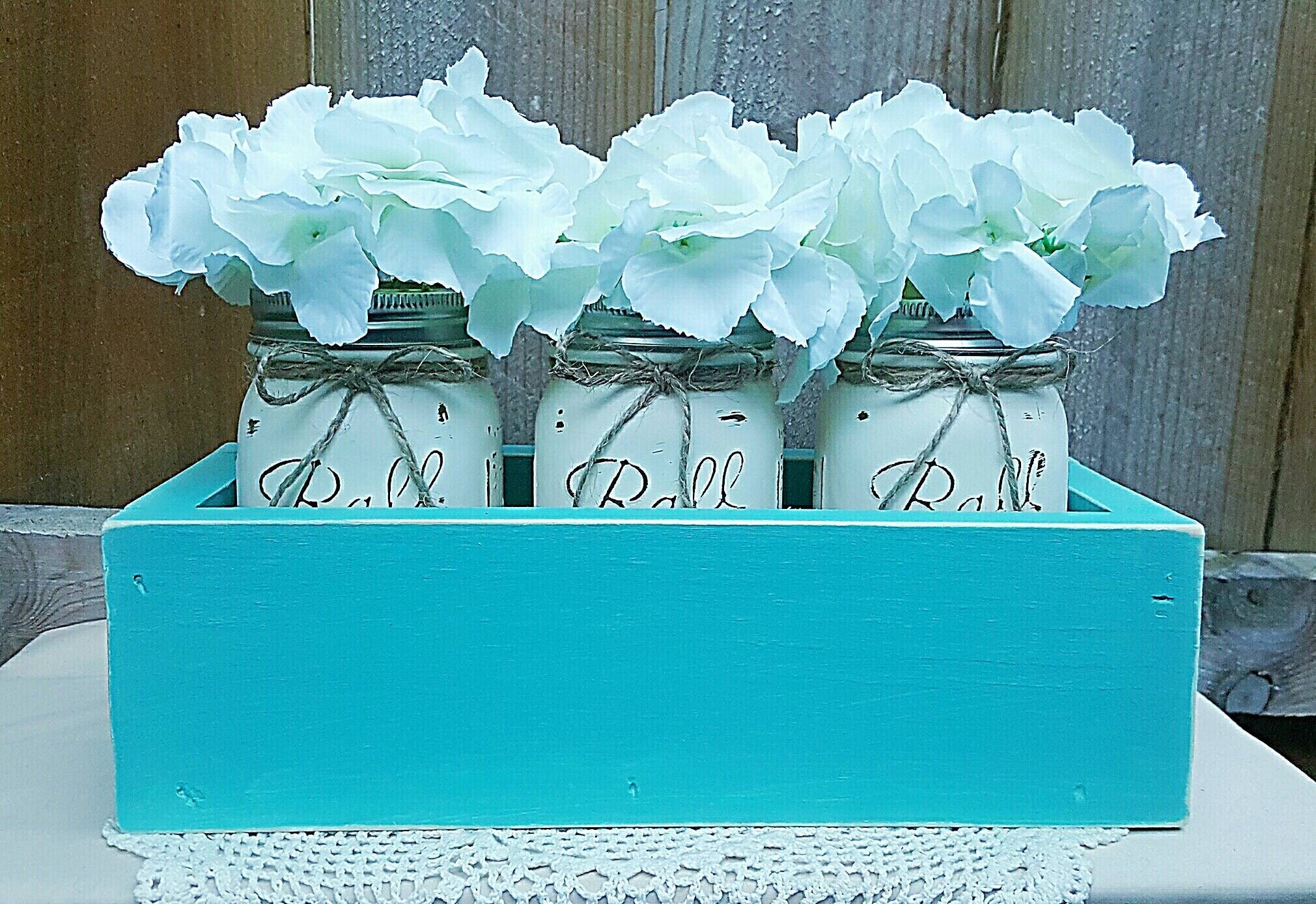 Mason jar box mason jars rustic decor mason jar Etsy