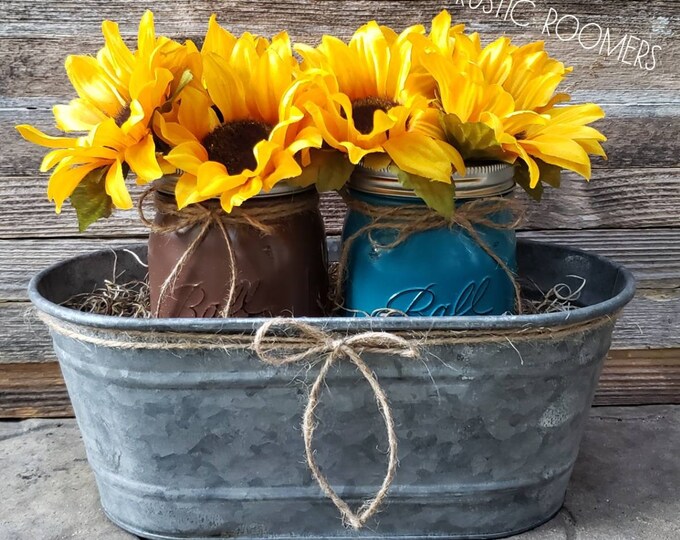 3 Pc Rustic Mason Jar Home Decor,housewarming Gift,hostess Gift,rustic