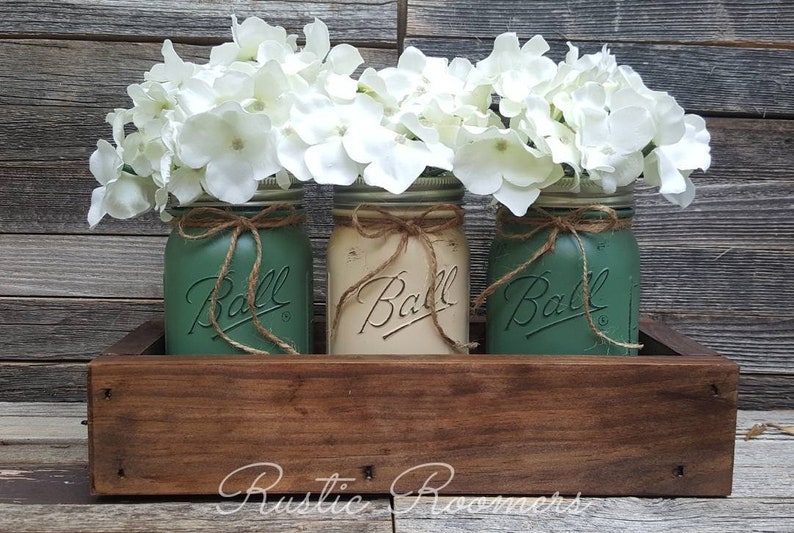 Mason Jar Box Mason Jars Rustic Decor Mason Jar Etsy