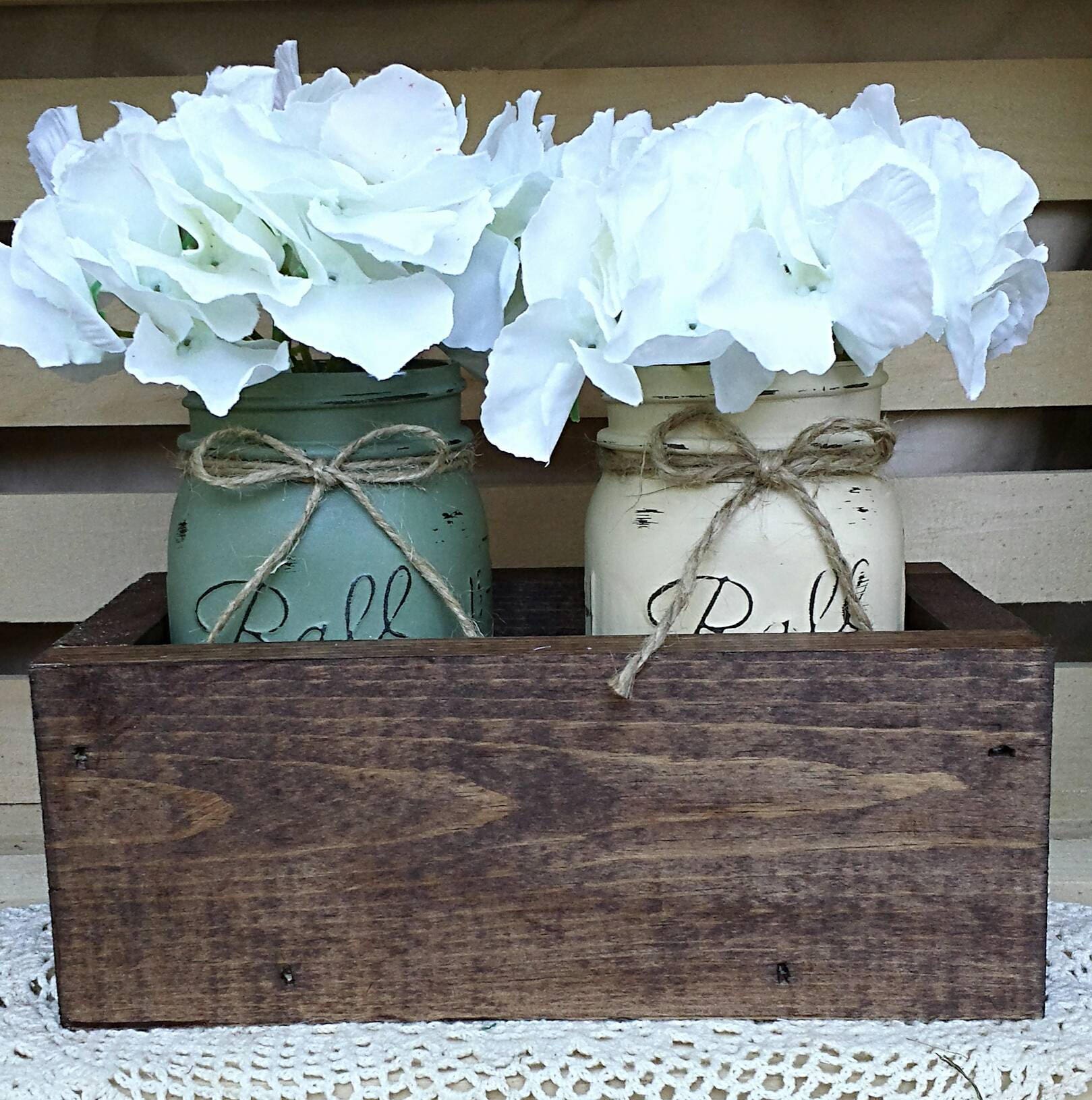 Mason jar box mason jars rustic decor mason jar Etsy