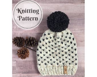Knit Beanie Pattern // Knitted Hat Pattern // Knitting Pattern // Chunky Hat Pattern // Knitted Hat // Handmade Beanie // Unisex Hat Pattern