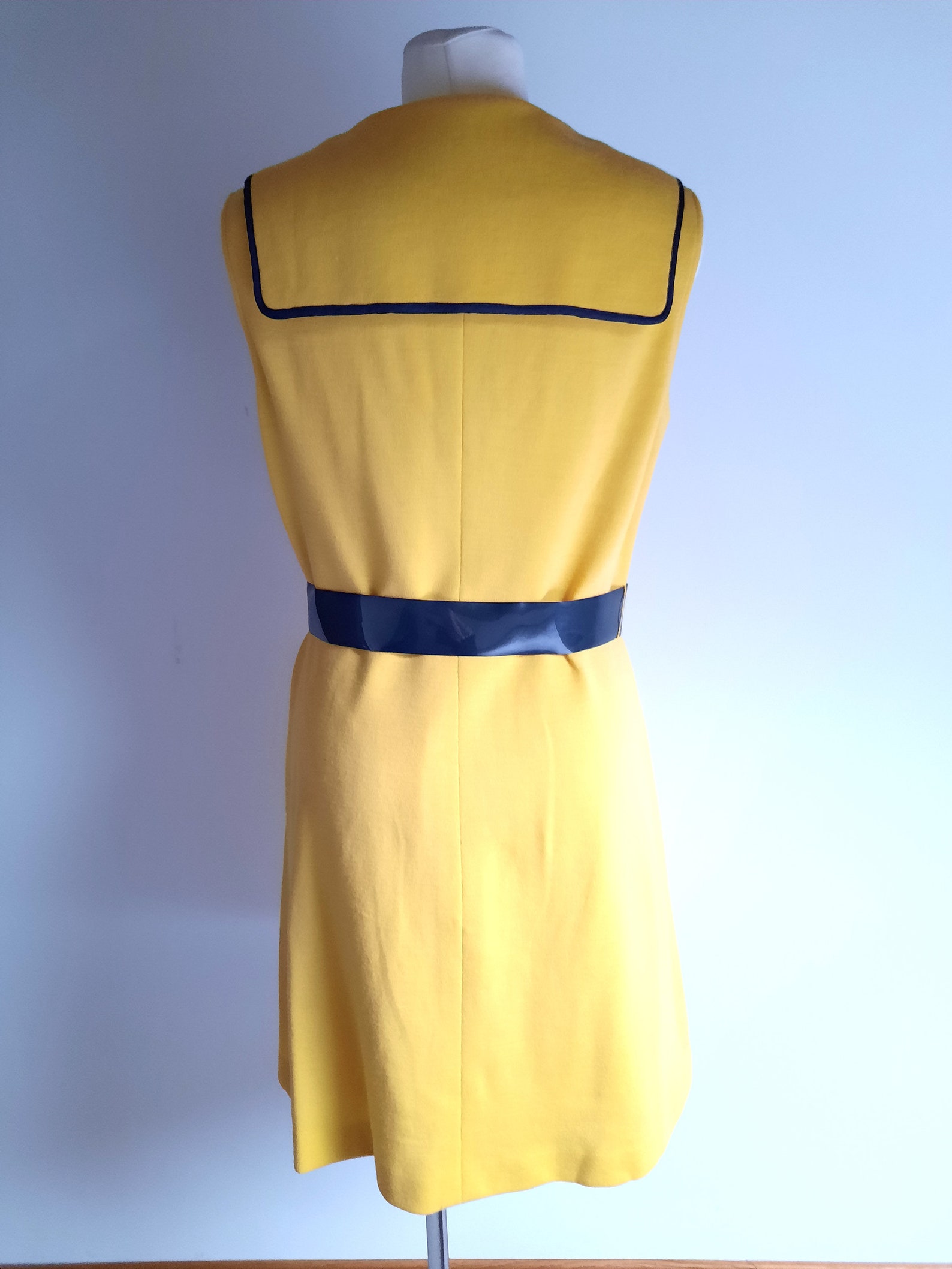 Lydia Vintage 1960s Yellow Pleated Sleeveless Marine Style Etsy