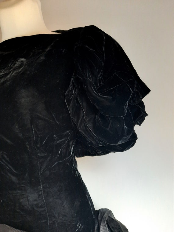 Vintage 1980s Paul Louis Orrier black velvet silk… - image 6
