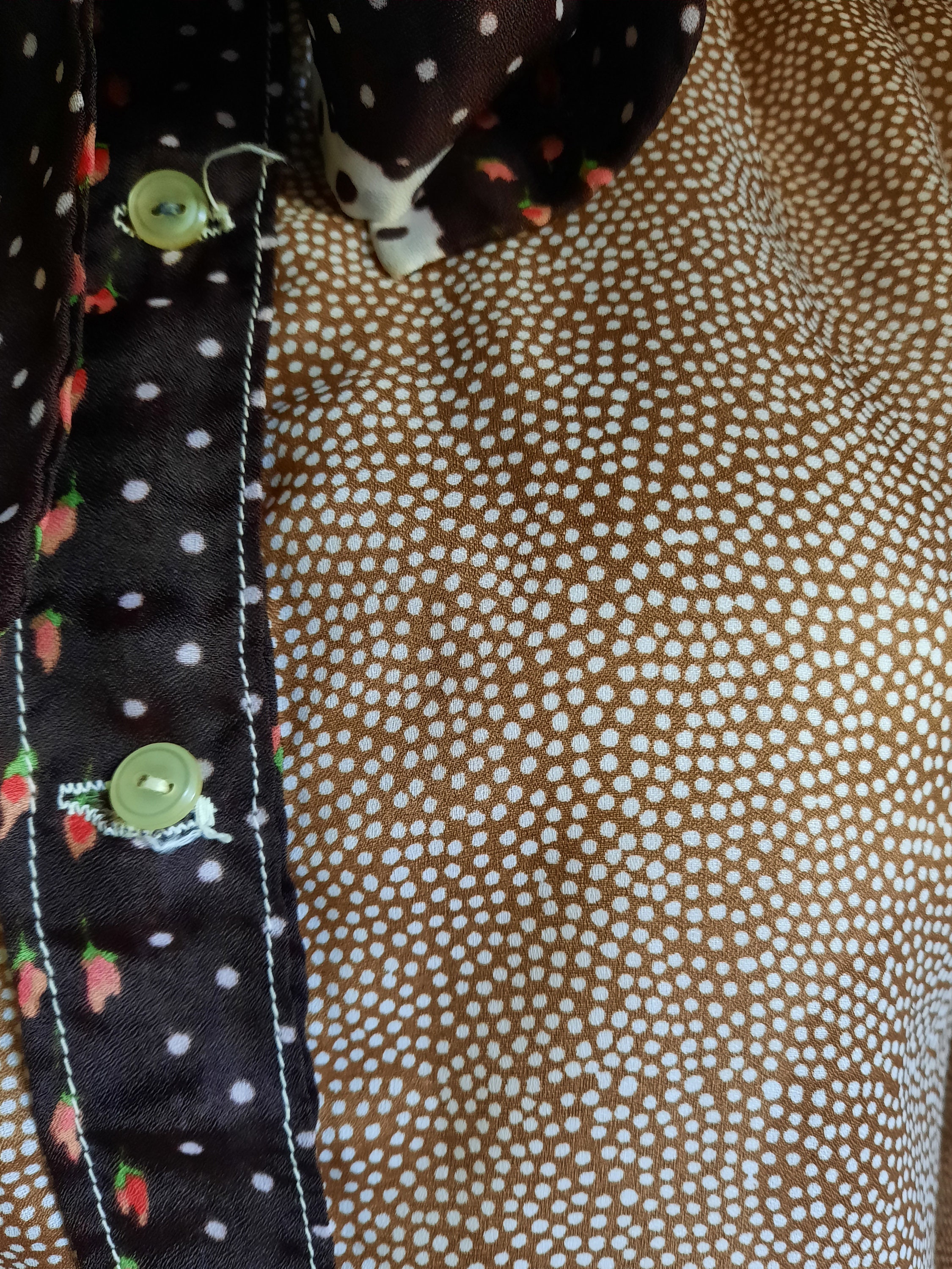 Vintage brown polka dot top