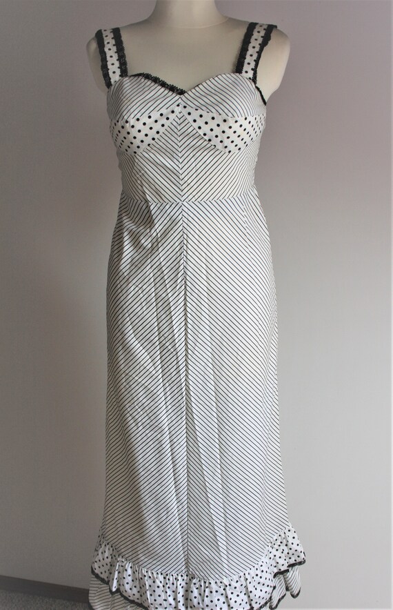 Vintage 1970s Moni Moden white black polka dot st… - image 2