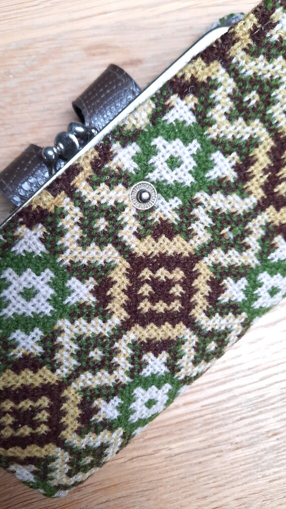Welsh wool vintage 1960s tapestry purse Gem
