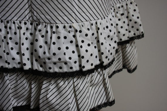 Vintage 1970s Moni Moden white black polka dot st… - image 4