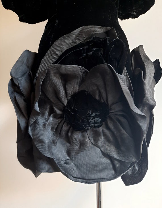 Vintage 1980s Paul Louis Orrier black velvet silk… - image 4