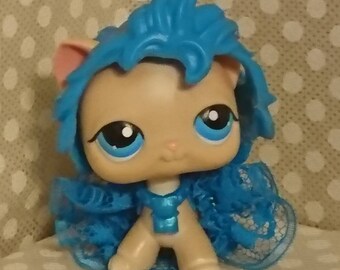 LPS Wig / traje completo para el gato de la tienda de mascotas más pequeño / incluye la peluca, la falda, el collar! Hecho especialmente para gatos, algunos perros / Mascotas NO INCLUIDOS