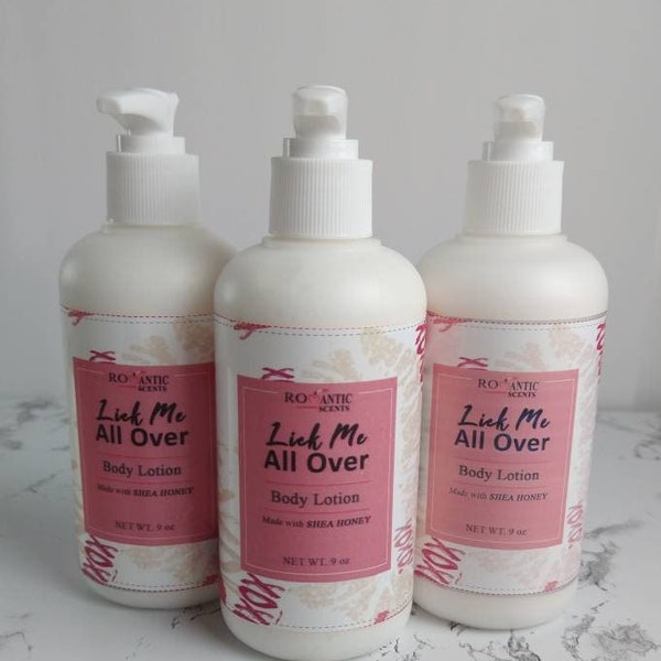 Lotion Lick Me All Over, Custom Make Your Own Body Lotion, Soothing Shea Honey Emollients, Moisturizing Hand Cream, Smooth Lotion