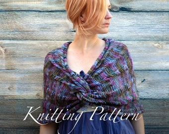 Claddagh Wrap Knitting Pattern – Women's Infinity Shawl, Boho Lace (PDF Pattern)