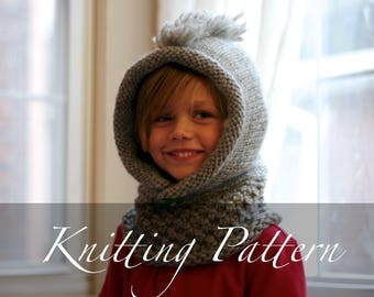 Knitting Pattern - The Wee Rocker - Child Hooded Scarf - Kids Mohawk Hood - Mohawk Hat - Boy Hat - Girl Hat - Fur Hat - Hat Pattern - Hood